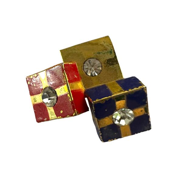 Vintage Christmas Holiday Packages Stud Earrings Pierced - Picture 3 of 5